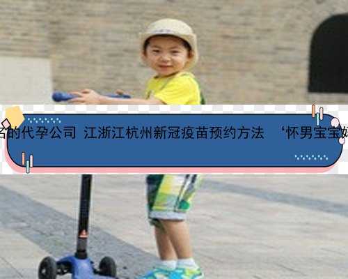 杭州最有名的代孕公司 江浙江杭州新冠疫苗预约方法 ‘怀男宝宝妈妈特征’
